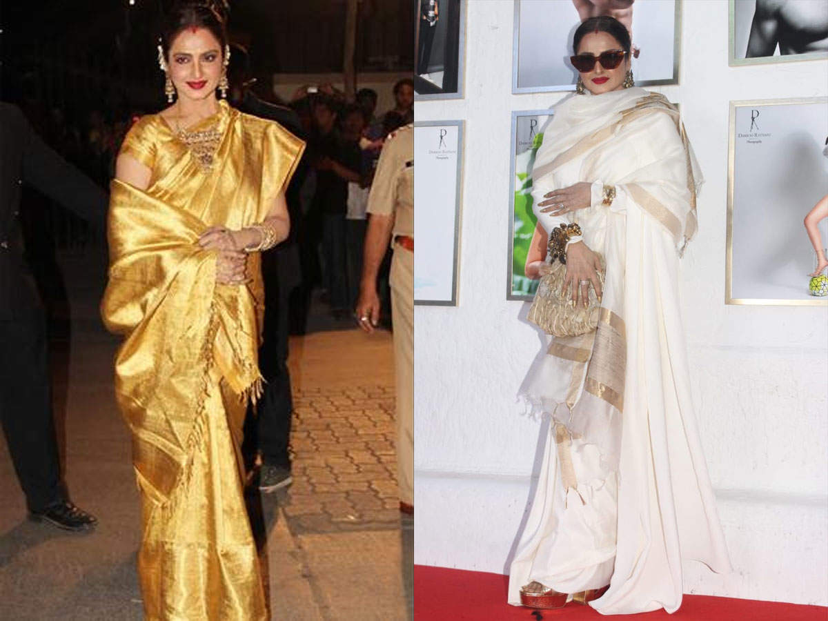 ​गोल्डन साड़ी की जगह वाइट साड़ी को चुना