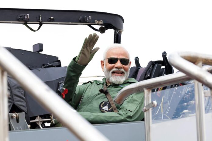 PM Modi Flying in Tejas Fighter Plane